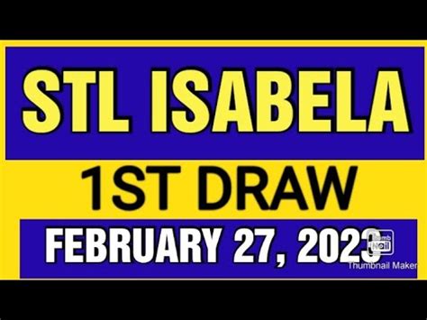 stl result isabela today|STL RESULT TODAY .